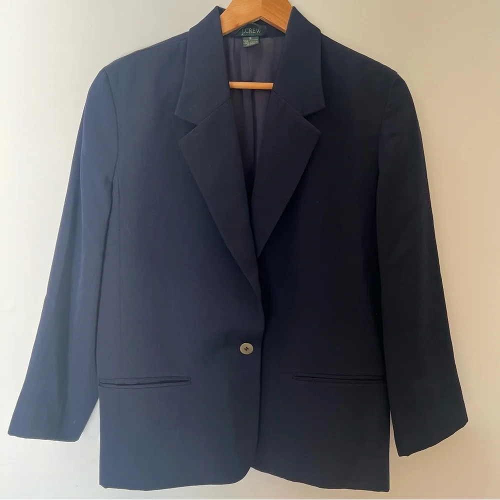 J. Crew Navy Wool Blazer Women’s Size 6